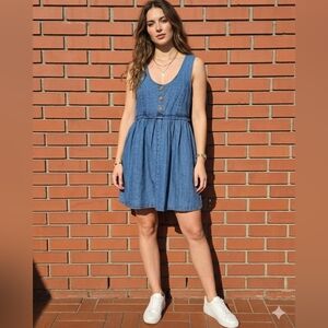 Forever 21 Blue Denim Mini Tank Dress